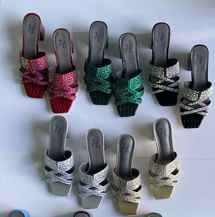 GINA SLIDES HIGH HEEL SANDALS - Image 1